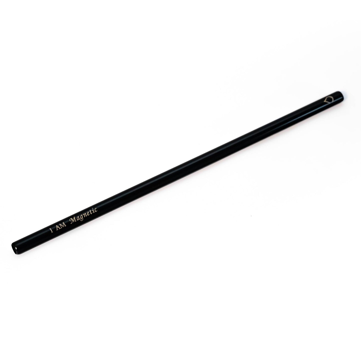 Black I AM MAGNETIC large reusable affirmation straw by Blessed Straws