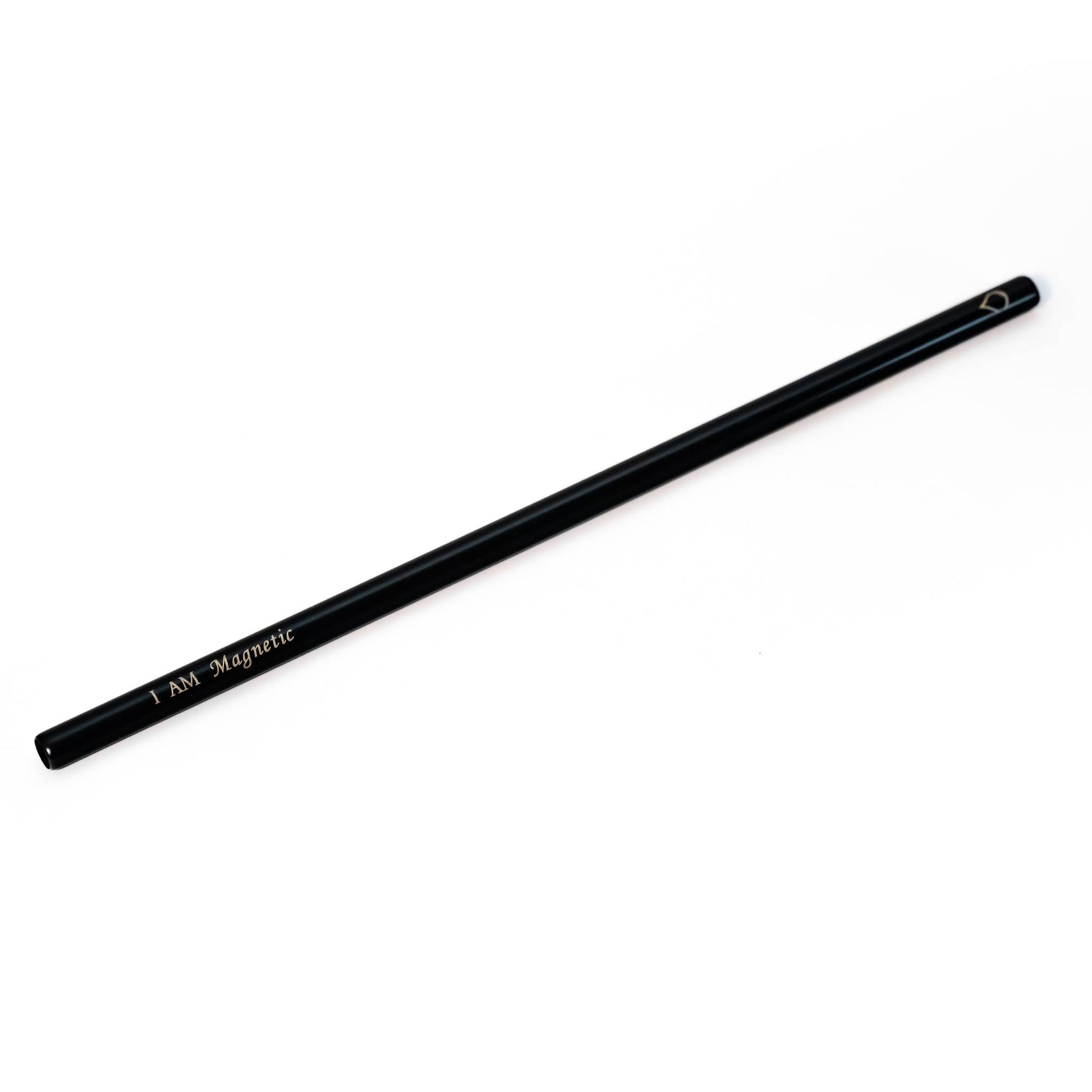 Black I AM MAGNETIC large reusable affirmation straw by Blessed Straws