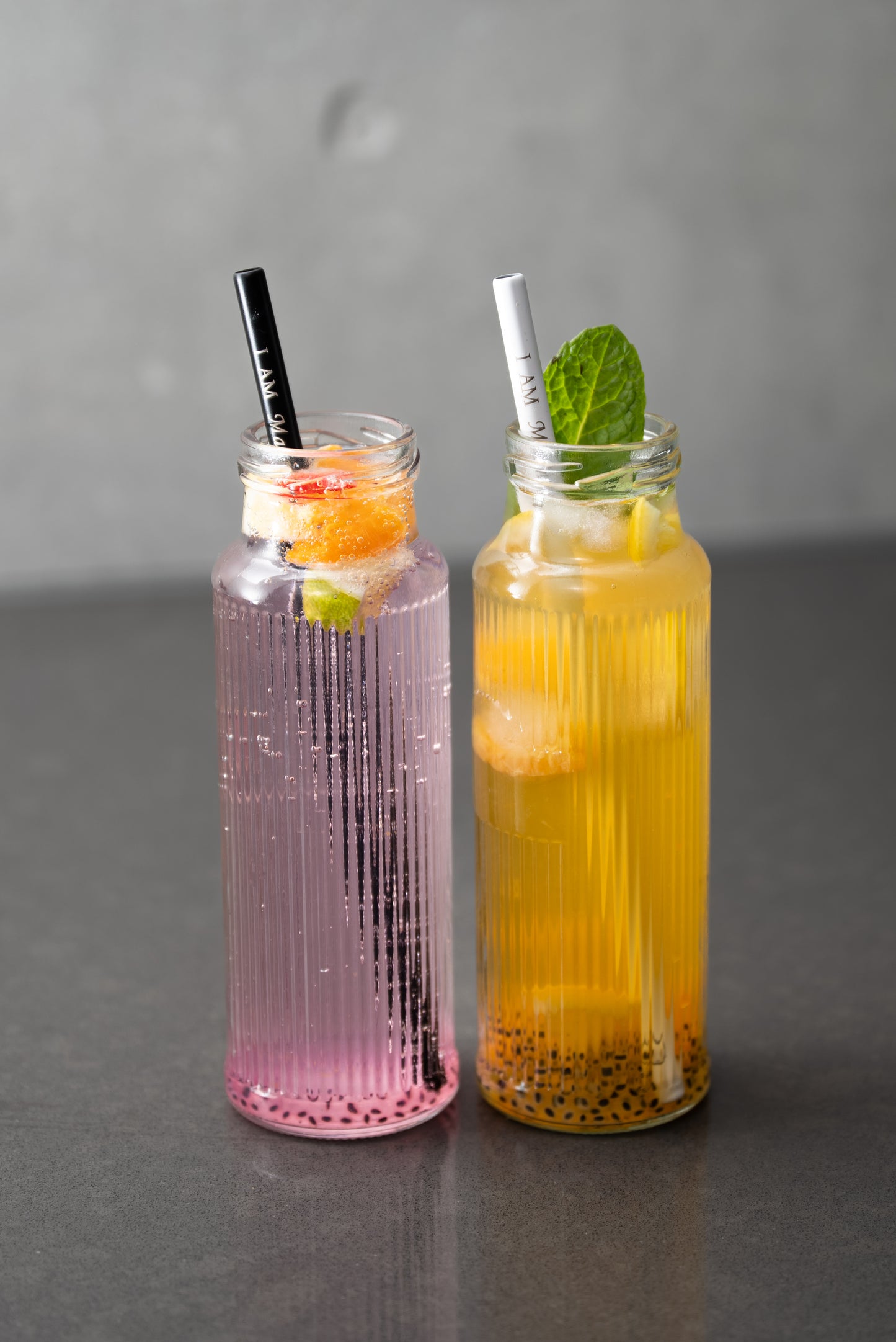 I AM MAGNETIC affirmation straw in a drink