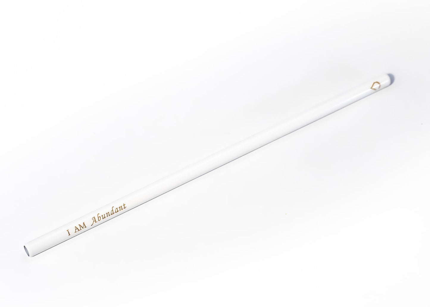 White I AM ABUNDANT reusable affirmation straw by Blessed Straws