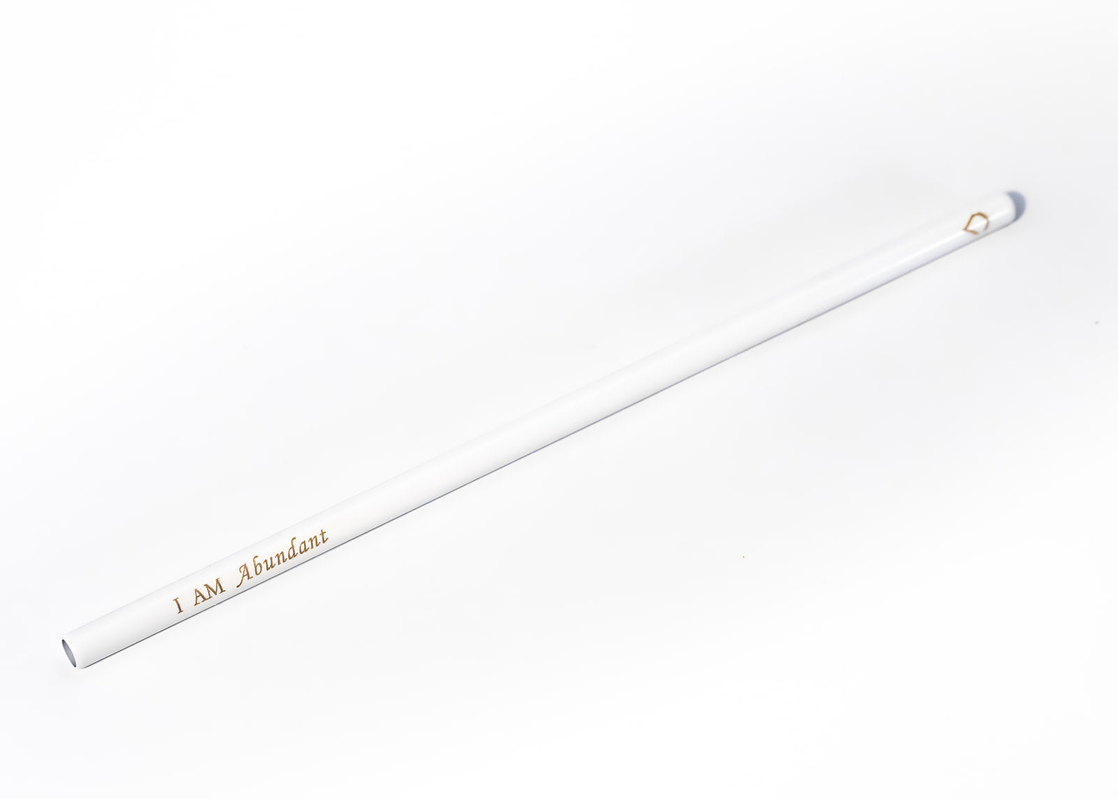 White I AM ABUNDANT reusable affirmation straw by Blessed Straws