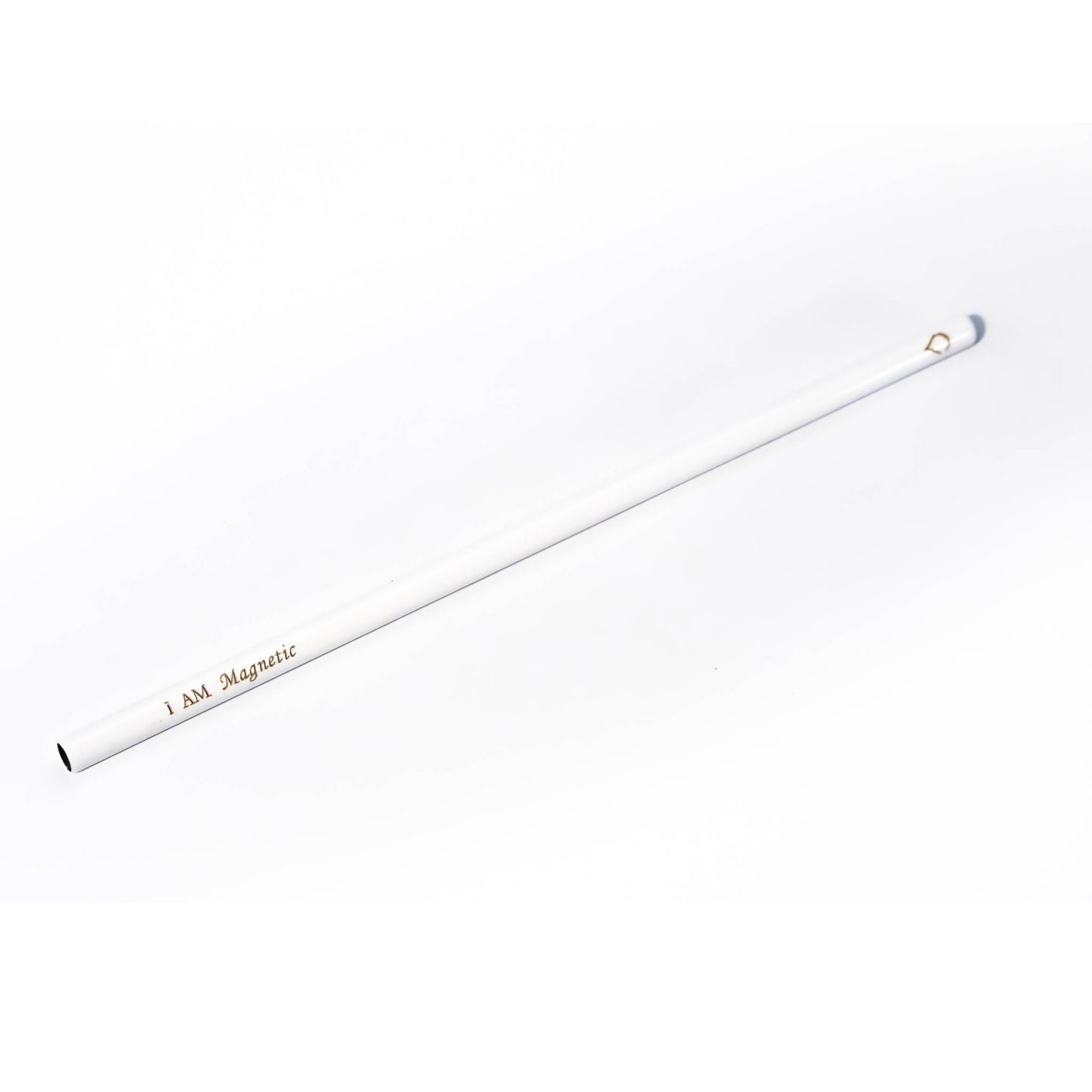 White I AM MAGNETIC standard reusable affirmation straw by Blessed Straws