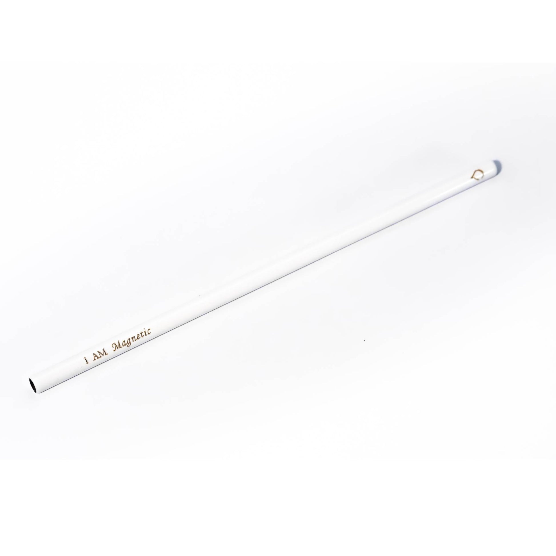 White I AM MAGNETIC standard reusable affirmation straw by Blessed Straws